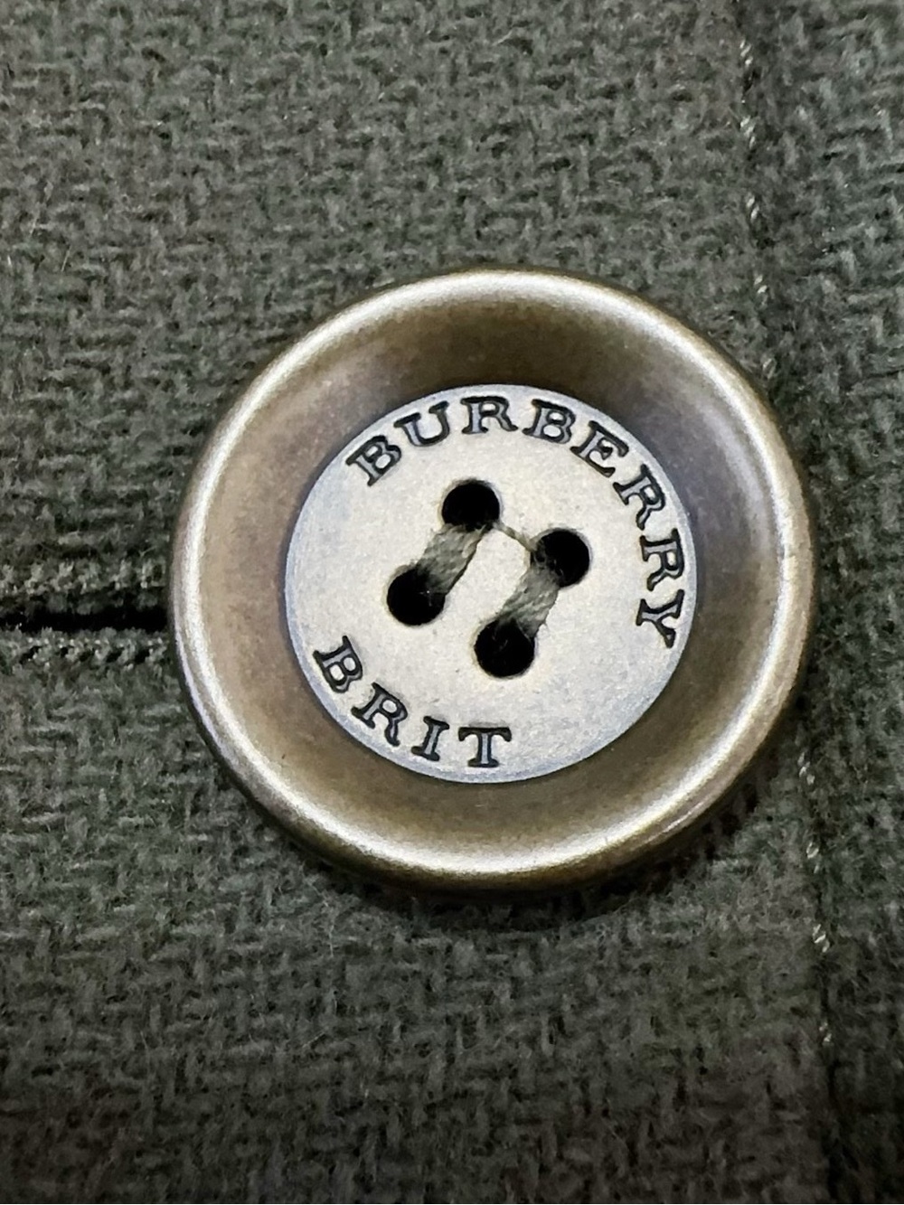 🚩steal Burberry Olive Green Double-Breasted Trench Coat - Picture 4 of 6